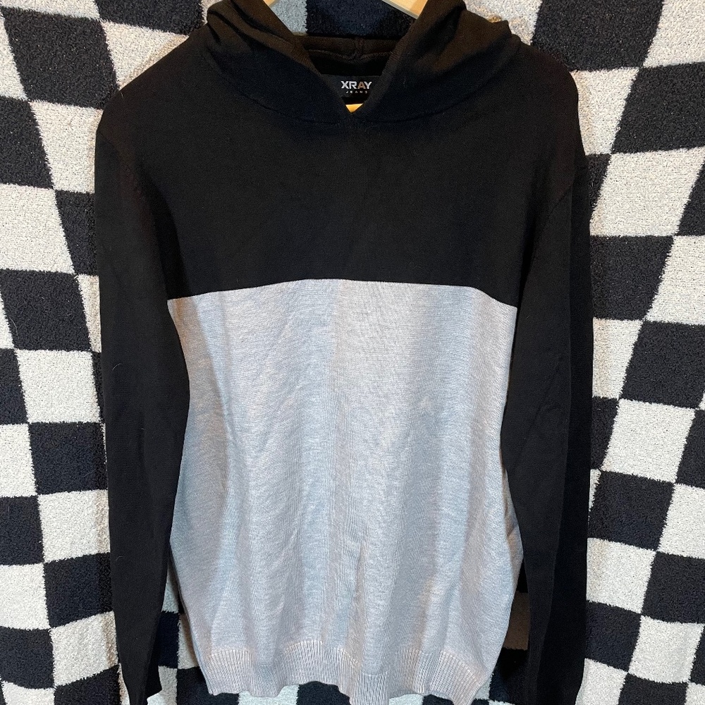NWT XRay Jeans Hoodie Black/Gray  Lightweight Large